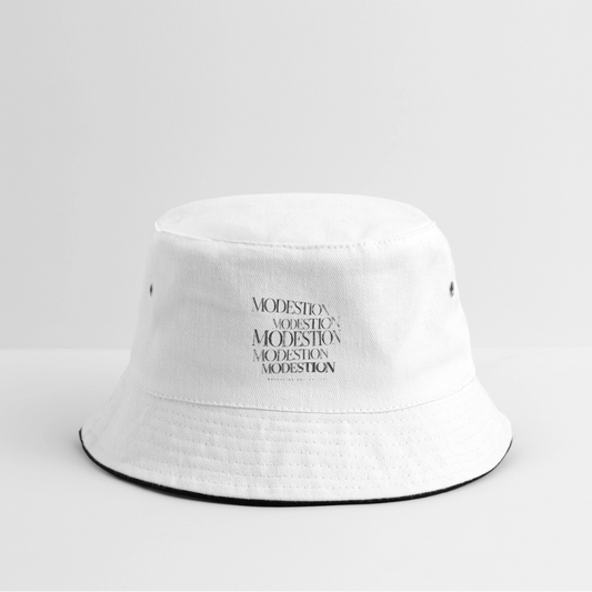 Bucket Hat - white/navy