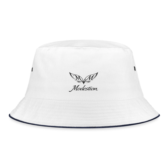 Bucket Hat - white/navy