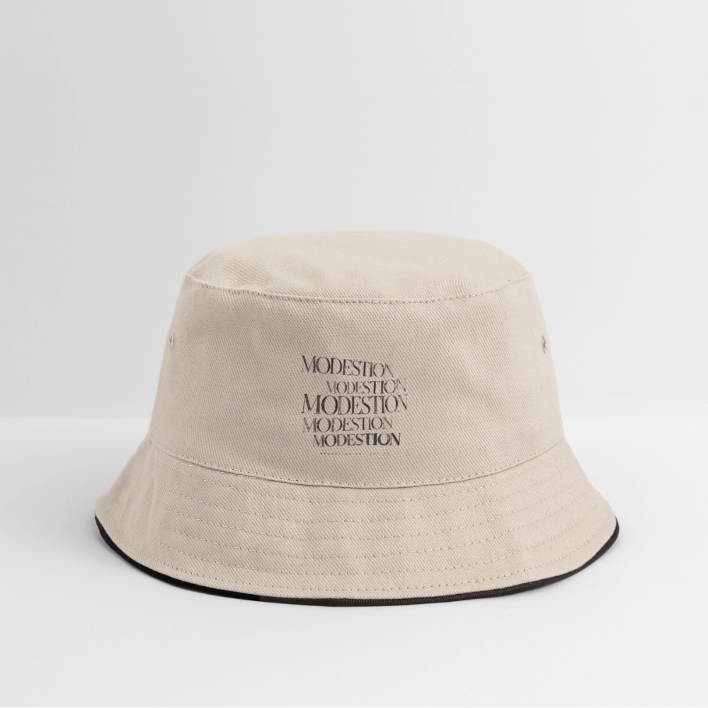 Bucket Hat - ecru/navy