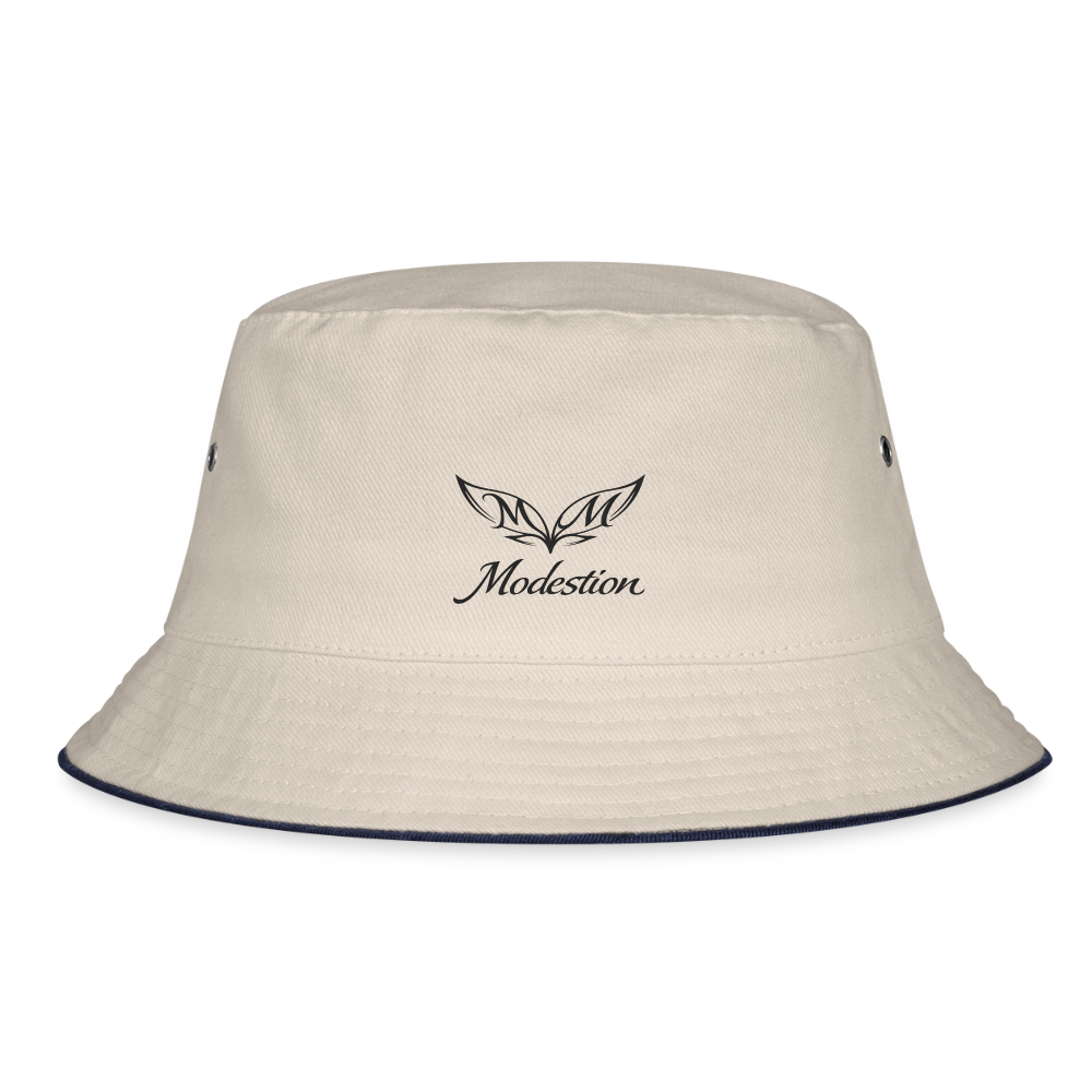Bucket Hat - ecru/navy