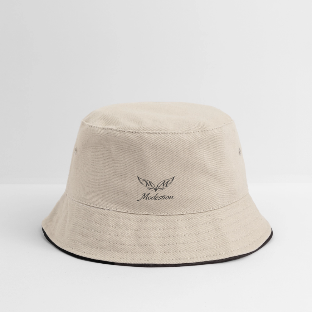 Bucket Hat - ecru/navy