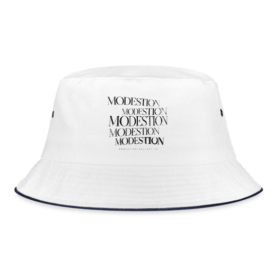 Bucket Hat - white/navy