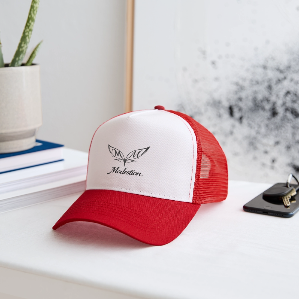 Trucker Cap - white/red